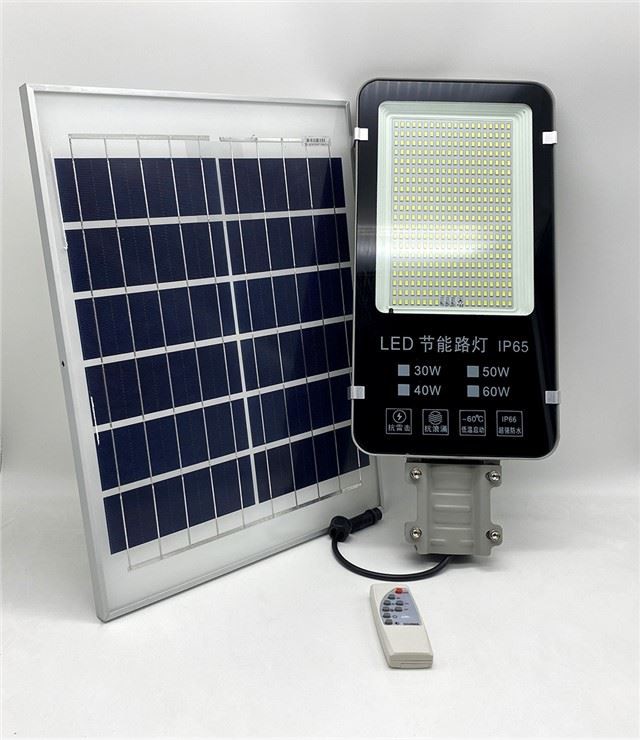 LED gatelys med solcellepanel