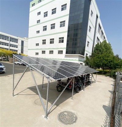 Off Grid solcellepanel skur for elektriske sykler